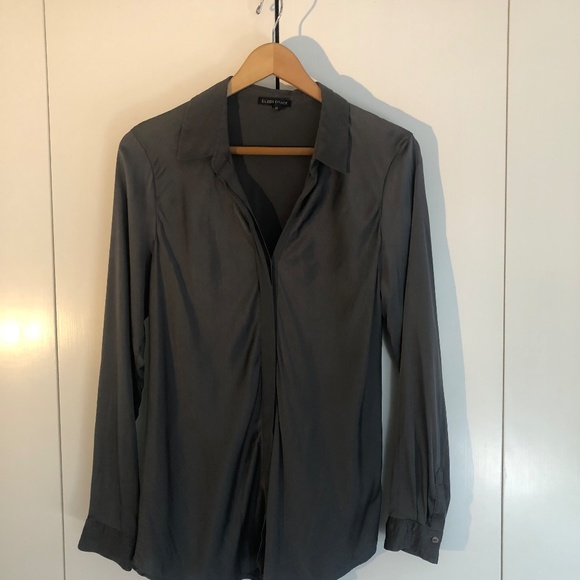 SOLD! Eileen Fisher long sleeve silk button down blouse - Picture 2 of 9